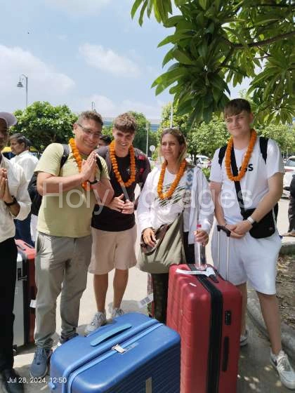 Mr.Oscar Alonso with his family on a Holy Voyages Art/Cultural Tour in India.